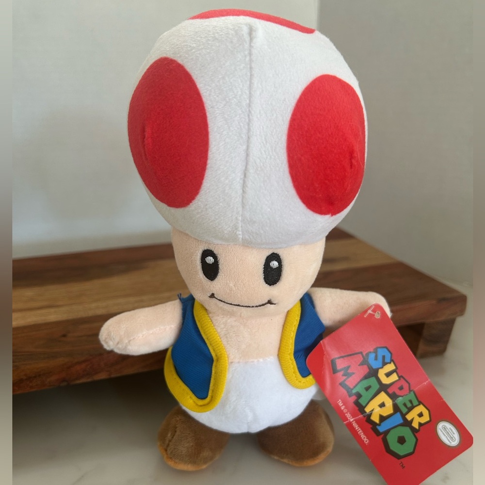 Super Mario Toad Plush 8” Stuffed Animal Toy Nintendo, NWT